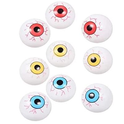TDST Set of 2 Eyeball ping Pong Balls for Halloween or Table Tennis Total of 24 Bulk for Crafts Plastic Fake Props Kupiga Kelele