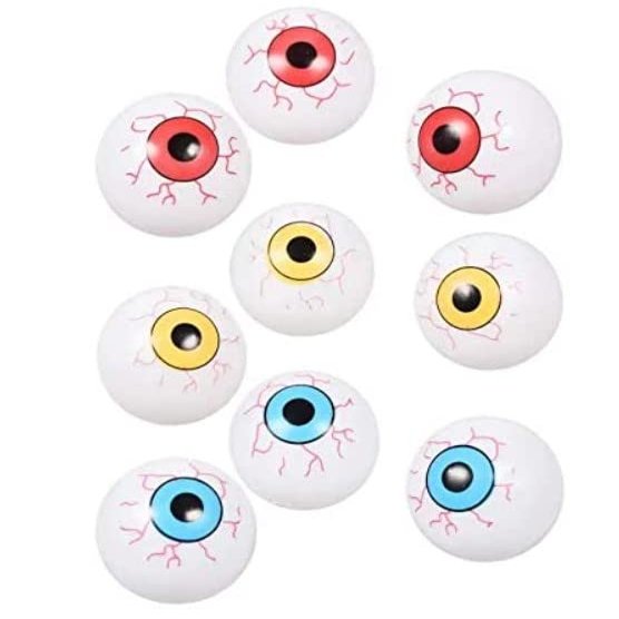 TDST Set of 2 Eyeball ping Pong Balls for Halloween or Table Tennis Total of 24 Bulk for Crafts Plastic Fake Props Kupiga Kelele
