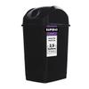 Superio Small 2.5 Gallon Plastic Trash Can with Swing Top Lid, Compact Slim Waste Bin for Under Desk, Office, Bedroom, Bathroom, Dorm Room, 10 Qt. Portable Garbage Can (Black) view 1
