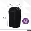 Superio Small 2.5 Gallon Plastic Trash Can with Swing Top Lid, Compact Slim Waste Bin for Under Desk, Office, Bedroom, Bathroom, Dorm Room, 10 Qt. Portable Garbage Can (Black) view 2