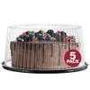 10-11" Plastic Disposable Cake Containers Carriers with Dome Lids and Cake Boards | 5 Round Cake Carriers for Transport | Clear Bundt Cake Boxes Cover | 2-3 Layer Cake Holder Display Containers view 2