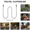 2 Pieces Travel Clothesline Portable Retractable Clothesline with Hooks and Suction Cups Camping Accessories Cruise Essentials for Outdoor and Indoor Use (Black, Blue) view 2