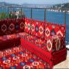 8" Thickness L Shaped Floor Couch, Moroccan Livingroom Cushions, Corner Floor Cushions, Sectional Sofa Set, Floor Pillows, Arabic Majlis, Sofa Bed (L Sofa + Rug) view 3