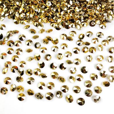 Happyfiller 2500 Pcs 7mm Light Gold Acrylic Diamonds Gems Table Scatters for Wedding Centerpieces,Party Confetti,Vase Filler Floral Arrangement