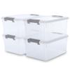 Citylife 17 QT Plastic Storage Bins with Latching Lids Stackable Storage Containers for Organizing Large Clear Storage Box for Garage, Closet, Kitchen, 4 Packs view 1