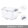 Citylife 32 QT Plastic Storage Bins with Latching Lids Stackable Storage Containers for Organizing Large Clear Storage Box for Garage, Closet, Kitchen, 4 Packs view 2