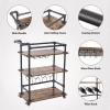 AA Products Inc. Industrial Bar Cart for Home, 3-Tier Bar Serving Cart with Wheels, Lockable Casters, Beverage Cart with Wine Rack and Glass Holder view 3