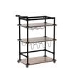 AA Products Inc. Industrial Bar Cart for Home, 3-Tier Bar Serving Cart with Wheels, Lockable Casters, Beverage Cart with Wine Rack and Glass Holder view 4