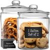 1 Gallon Glass Cookie Jars + Labels & Marker - Set of 2 Canister Sets for Kitchen Counter with Airtight Lids, Sugar Packet Holders Food Storage Containers with Lids Airtight for Pantry, Flour, Sugar. view 1