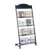 lesolar Floor-Standing Magazine Rack 4-tier Newspaper Holder Book Display Shelf Brochure Display Stand Floor Suitable for Exhibitions Shopping Malls Hospitals Offices School (Black) view 1