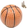 Wannianmu 4Pack Basketball Shape Drawer Knobs, Decorative Basketball Cabinet Knobs Door Handles Ceramic Knobs, with Mounting Screws view 1