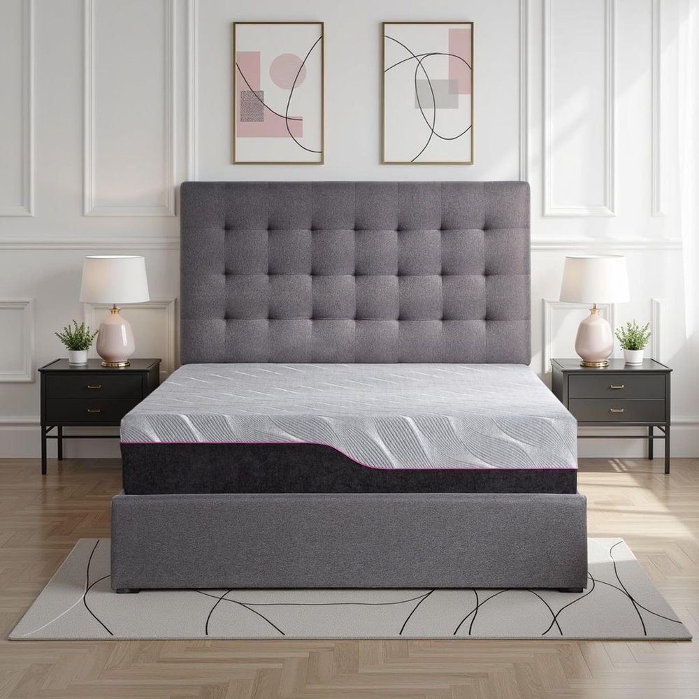 Bridgevine Home Renew 4-Layer Memory Foam Mattress, 11 Inches, Mattress-in-a-Box, Queen Size, Charcoal Knit Cover