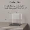 HEMYLU Acrylic Box with Matte Black Base, Simple Self-Assembly Clear Acrylic Display Case, Tall Dustproof Showcase with Lid for Collectibles, Toys and Trophy (8x8x12 inch) view 4
