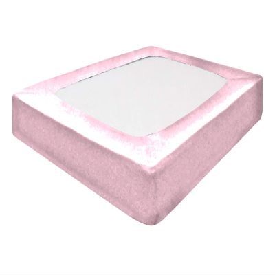 Kings Loft StretchWrap Box Spring Cover - 100% Egyptian Cotton, 1000 Thread Count, Wrap Around 4 Sides Bed Skirt for Hotel & Home, Fits Box Springs up to 10 Inch - Full, Light Pink