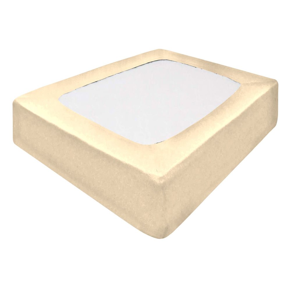 Kings Loft StretchWrap Box Spring Cover - 100% Egyptian Cotton, 1000 Thread Count, Wrap Around 4 Sides Bed Skirt for Hotel & Home, Fits Box Springs up to 12 Inch - Twin, Ivory