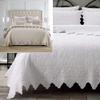 Brandream 6PC Quilt Bedding Set Scalloped White Quilts Set Farmhouse Queen Size Bedspreads Bedding Cotton view 1