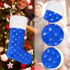 DegGod 6 Pack Custom Christmas Stockings with Names, 22 inches Personalized Embroidery Faux Fur Blue Xmas Stockings with Silver Sequins Hanging Ornaments for Xmas Tree Party Decoration view 2