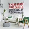 Basement Man Cave Decor A Man's Home is His Castle But His Garage is His Sanctuary Tapestry Men Cave Decor Funny Gifts for Men (Size : 100X150CM) view 2
