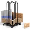 AIWFL 4 Side Storage Hanger Stacker Cart, Hanger Organizer Stacker with 4 Wheels, Clothes Hangers Storage Rack, 4 in 1 Rack Stand for Laundry Room, Shopping Mall, Specialty Store view 1