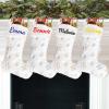DegGod 6 Pack Custom Christmas Stockings with Names, 22 inches Personalized Embroidery Faux Fur White Xmas Stockings with Gold or Silver Snowflakes Hanging Ornaments for Xmas Tree Party Decoration view 1