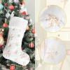 DegGod 6 Pack Custom Christmas Stockings with Names, 22 inches Personalized Embroidery Faux Fur White Xmas Stockings with Gold or Silver Snowflakes Hanging Ornaments for Xmas Tree Party Decoration view 2