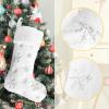 DegGod 6 Pack Custom Christmas Stockings with Names, 22 inches Personalized Embroidery Faux Fur White Xmas Stockings with Gold or Silver Snowflakes Hanging Ornaments for Xmas Tree Party Decoration view 3