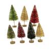 Bethany Lowe Traditional Mini Bottle Brush Trees in Box, Set of 7, (LC1599) view 1