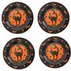 Bethany Lowe Johanna Parker Halloween Scaredy Cat Plates, Set of 4, Black, (JP1039) view 1