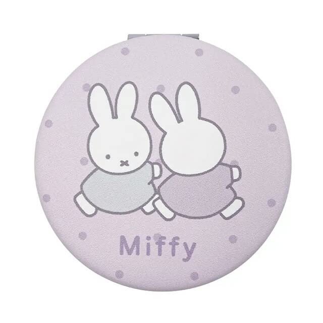 Marimo Craft DBM-1158 Miffy Sherbet Mesh Series Mirror, Purple, For Two People, 2.8 x D0.4 inches (7 x 1 cm)