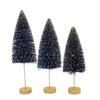 Bethany Lowe Sapphire Gold Glow Bottle Brush Trees, Set of 3 view 2