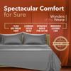 TEXAS LINEN CO. 100% Egyptian Cotton Sheets - 600 Thread Count 4 PC King Size Sheet Set, Soft, Cooling, High Thread Count Sateen Weave, Extra Long Staple Luxury Bedding, 16 in Deep Pocket - Dark Grey view 3