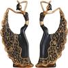 1 Pair Peacock Dancer Figurine Decorative Peacock Dancer Ornament Girl Statue Collectible Sculpture for Home Table Decoration - Black view 1