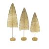 Bethany Lowe Opal Gold Glow Bottle Brush Trees, Set of 3 view 2