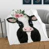 Anneunique Cute Cow Flower Personalized Name Blanket for Mom Dad Grandma Grandpa, Custom Throw Blanket with Name Gift for Mother Day,Father's Day,Birthday,Christmas,Wedding Gift 50"x60" view 2