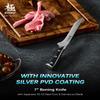 KYOKU Gin Series Boning Knife, 7" Butcher Knife, Japanese VG10 Damascus Stainless Steel Kitchen Knife with Silver Ion Blade G10 Handle Mosaic Pin, Multipurpose Fillet Knife for Meat Fish & More view 2