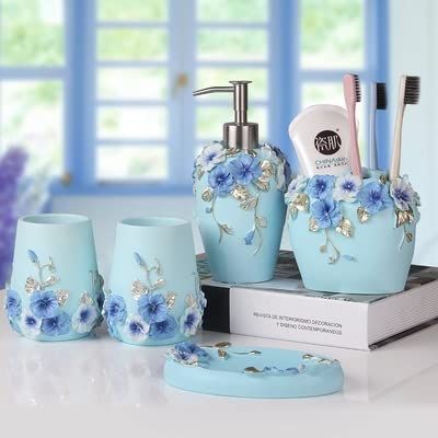 YQBUER Bathroom Five-Piece Bathroom Amenities Washing Set Washing Cup Brushing Teeth Mouthwash Cup Wedding Newlyweds Housewarming Gift (Color : C)