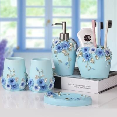 YQBUER Bathroom Five-Piece Bathroom Amenities Washing Set Washing Cup Brushing Teeth Mouthwash Cup Wedding Newlyweds Housewarming Gift (Color : C)