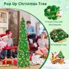 5FT Pop Up Christmas Tree with 90 LED Lights, Collapsible Christimas Tree Sled Sequins Tinsel Slim Pencil Christmas Xmas Tree for Home Holiday Fireplace Party Indoor Outdoor Decorations, Green view 2