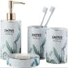 YQBUER Home Bathroom Accessories Set 4 Piece Ceramic Bath Accessory Set | Includes Bathroom Designer Soap Dispenser Toothbrush Holder Tumbler Soap Dish Suitable for Hotel bathrooms view 1