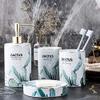 YQBUER Home Bathroom Accessories Set 4 Piece Ceramic Bath Accessory Set | Includes Bathroom Designer Soap Dispenser Toothbrush Holder Tumbler Soap Dish Suitable for Hotel bathrooms view 2