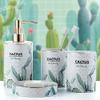 YQBUER Home Bathroom Accessories Set 4 Piece Ceramic Bath Accessory Set | Includes Bathroom Designer Soap Dispenser Toothbrush Holder Tumbler Soap Dish Suitable for Hotel bathrooms view 3