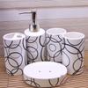 YQBUER European-Style Ceramic Bathroom Five-Piece wash Set Creative Bathroom Supplies Toothbrush Cup soap Dish Lotion Bottle (Color : B) view 1