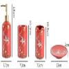 YQBUER Home Bathroom Accessories Set Bathroom Accessories Set Red Oriental Elements Ceramics Ideal for Gift Decor Bathroom Set Suitable for Hotel bathrooms view 3