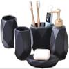 YQBUER Home Bathroom Accessory Set Bathroom Accessory Set 5 Piece Include Bathroom Set Toothbrush Holder Soap Dispenser Soap Dish 2 Teeth Cups Ceramic for Hotel Bathrooms view 1