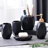 YQBUER Home Bathroom Accessory Set Bathroom Accessory Set 5 Piece Include Bathroom Set Toothbrush Holder Soap Dispenser Soap Dish 2 Teeth Cups Ceramic for Hotel Bathrooms view 4