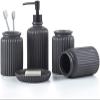 YQBUER Home Bathroom Accessories Set Bathroom Accessories Set 5 Piece Ceramic Bath Set Toothbrush Holder Soap Dispenser Soap Dish 2 Tumblers Suitable for Hotel bathrooms view 1