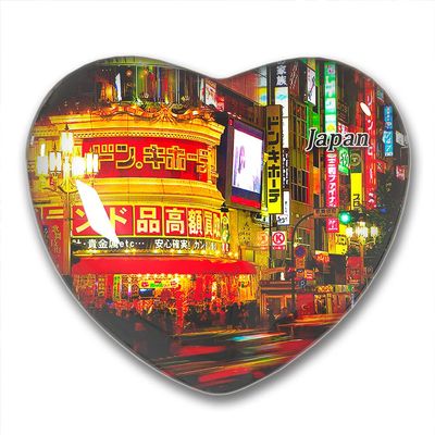 Japan Tokyo Shinjuku Kabukicho Fridge Magnets Sticker Kitchen Refrigerator Decoration Magnet Gift Heart Shape