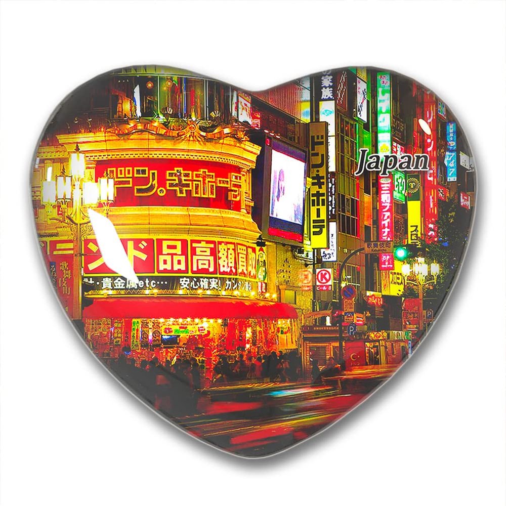 Japan Tokyo Shinjuku Kabukicho Fridge Magnets Sticker Kitchen Refrigerator Decoration Magnet Gift Heart Shape