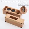 Coffee Tamper Holder, Wooden Non Slip Coffee Tamping Espresso Station for Cafe Home(L) view 3
