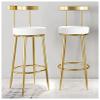 DASHADAO Metal Barstools, 2 Packs Counter Bar Stools, White Pu Leather Bar Chairs with Backrest and Footrest, Kitchen Dining Chairs Bar Cafe High Stool view 1